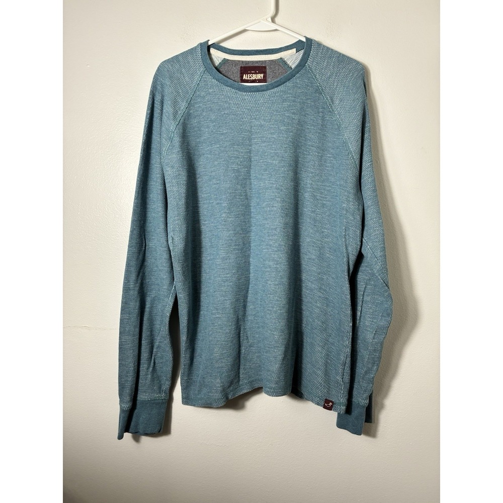 alesbury‎ Crew Neck sweater Men's Sz Large Tall Light Blue Cotton Preppy